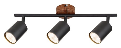  спот черен с дърво за кухня Edmund/Rabalux