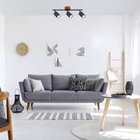 Art.No.5298- спот черен с дърво 4 крушки за всекидневна Edmund/Rabalux от 