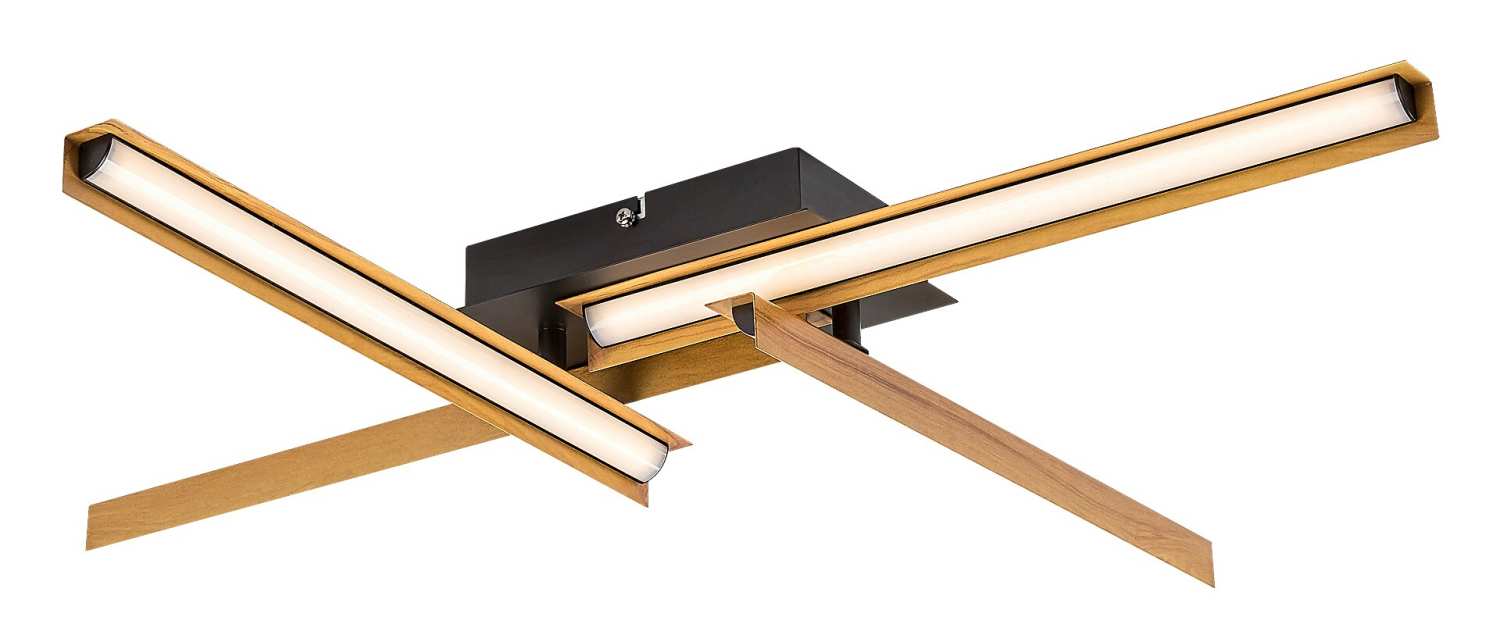 лед плафониера с дърво за хол,кухня,спалня Remiel/Rabalux