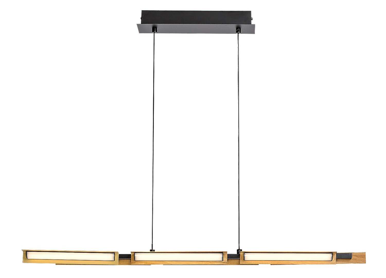  модерен лед полилей с дърво за хол,кухня,трапезария Remiel/Rabalux