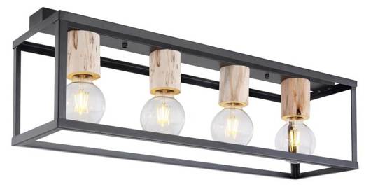 плафониера индустриална с дърво Retro/Candellux