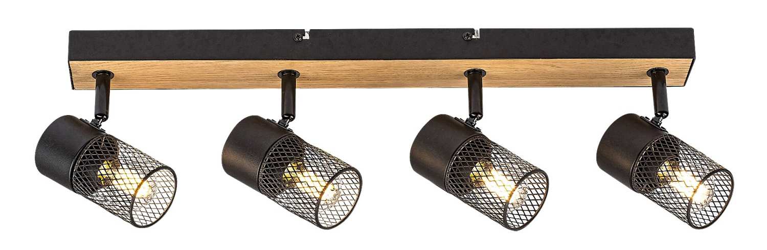 спот насочено осветление с дърво Metta/Rabalux