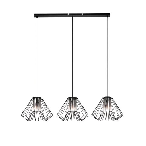 полилей с три крушки, черен, елегантен полилей за трапезария Emerencia/Rabalux