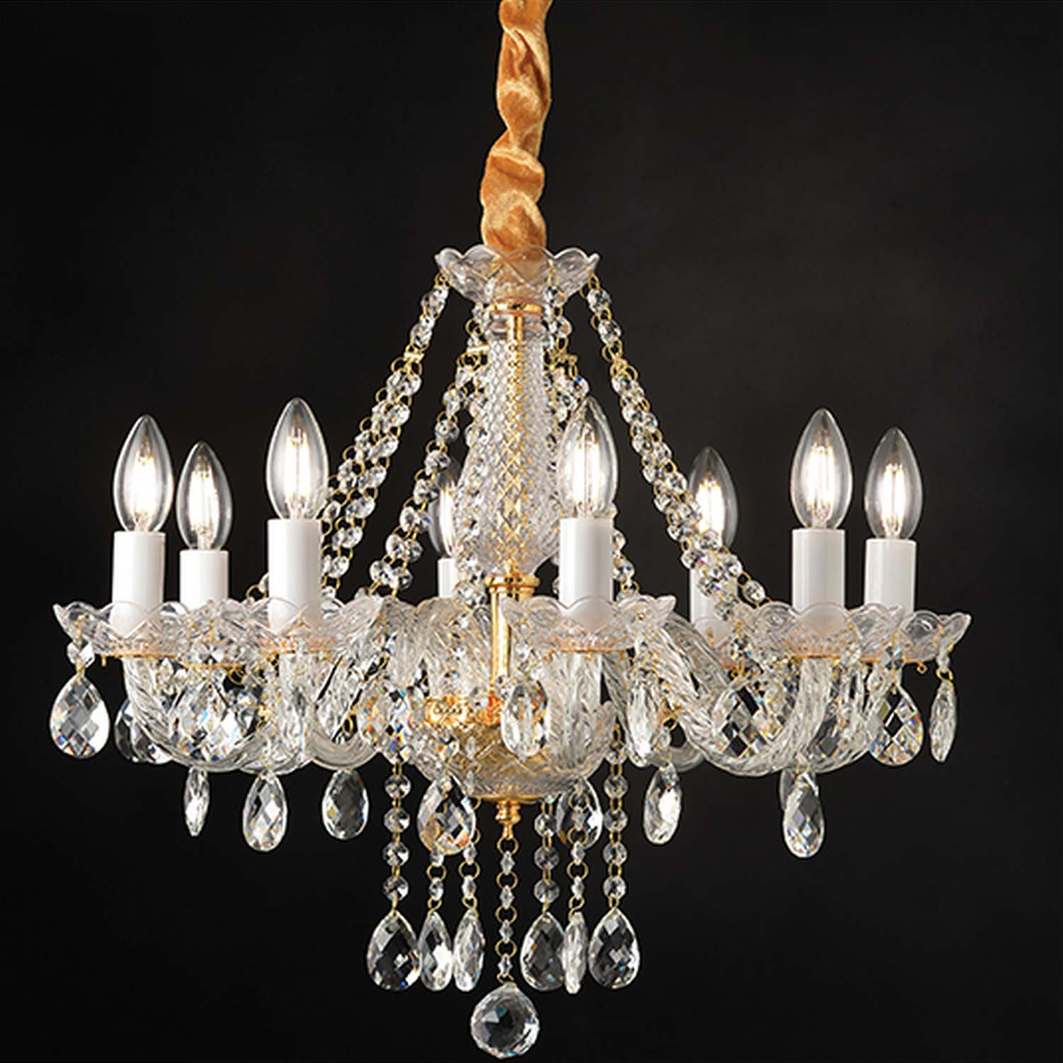 голям кристален полилей за всекидневна Gladiolo/Aca lighting